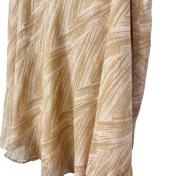 BCBG Paris Womens Tan Side Zip Flare Flutter Fairy Chiffon Knee Length Skirt 10 - Picture 9 of 16